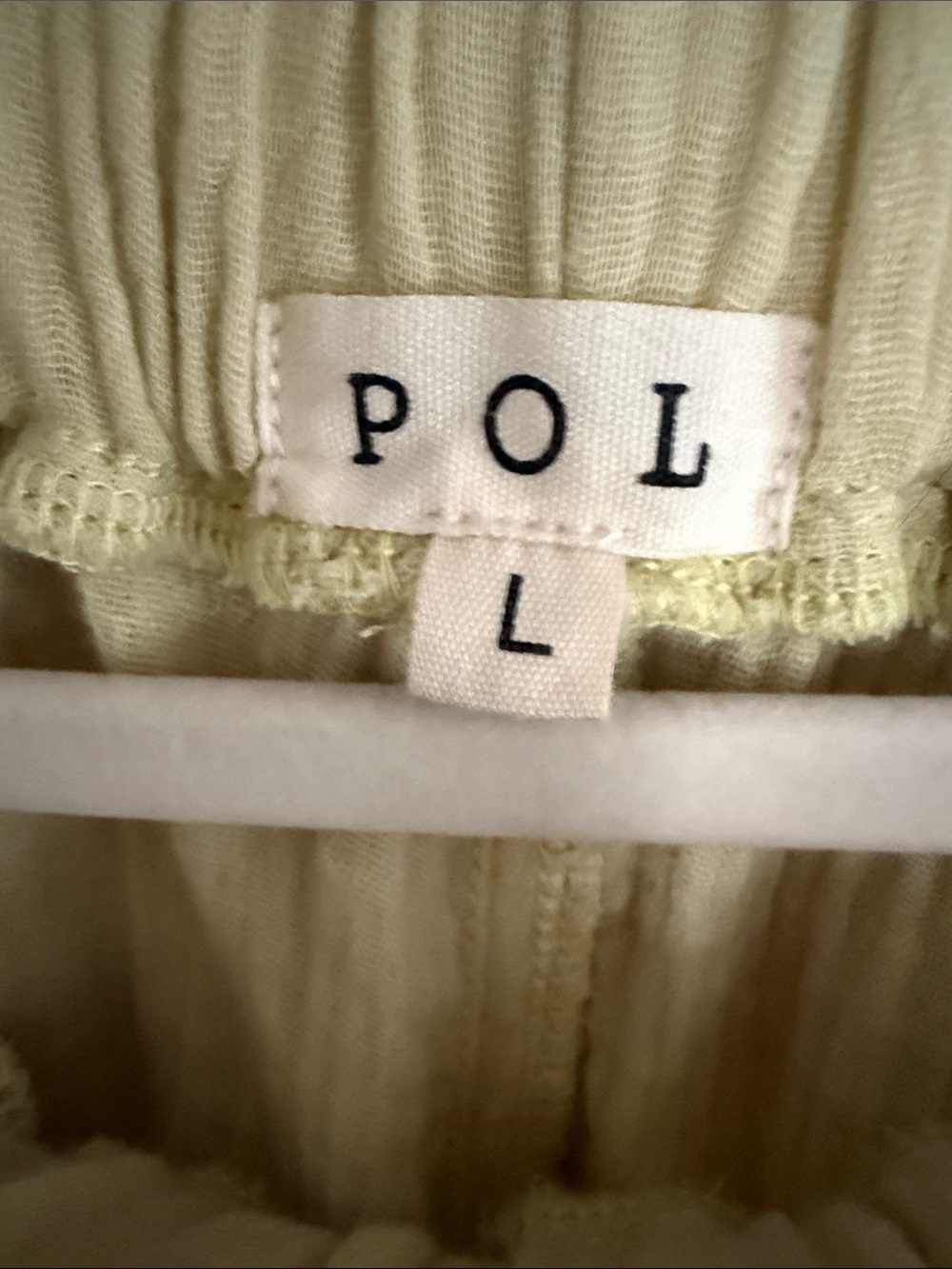 POL Light Green, Floral Patches, Embroidered, Cuffed Boho pants Sz L. Never Worn - Picture 2 of 5